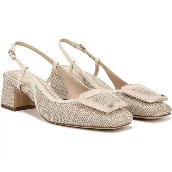 Sam Edelman Tracie Slingback Heel US Shoe Size: 9.5 M, Color:Light Natural Weave - Picture 1 of 9